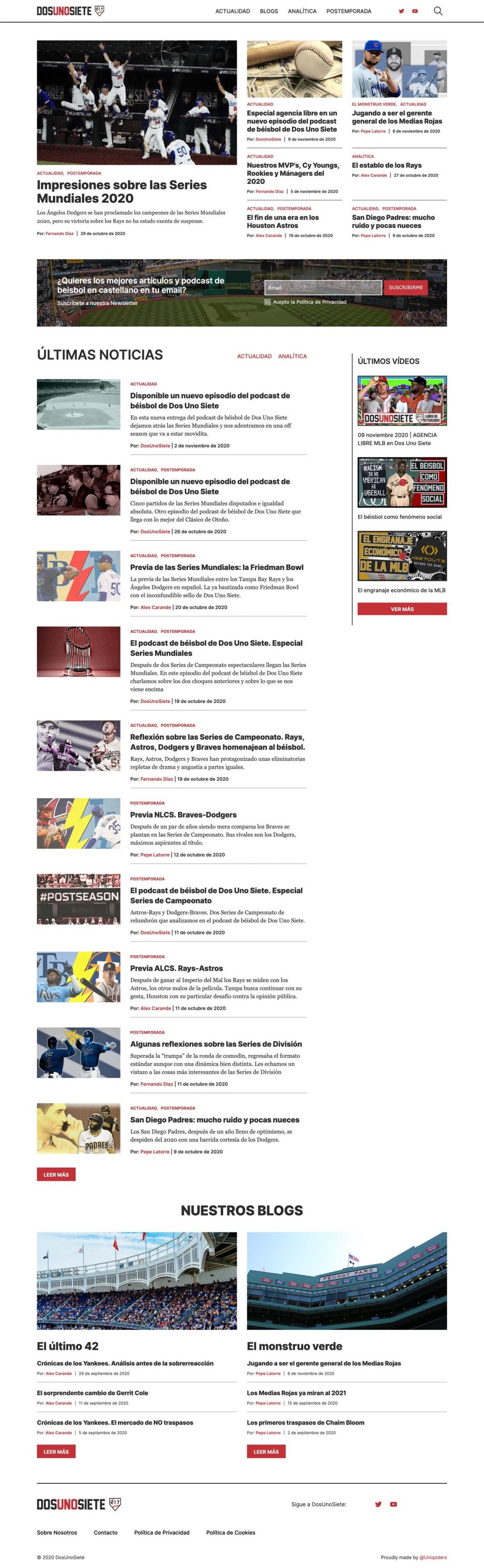 DosUnoSiete web full screenshot